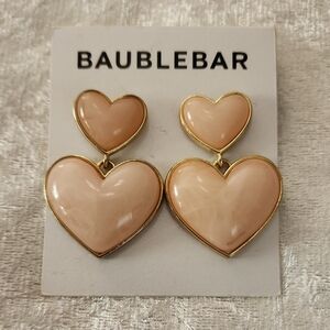 ✨️NWT BAUBLEBAR HEART EARRINGS / CREAM & GOLD✨️
